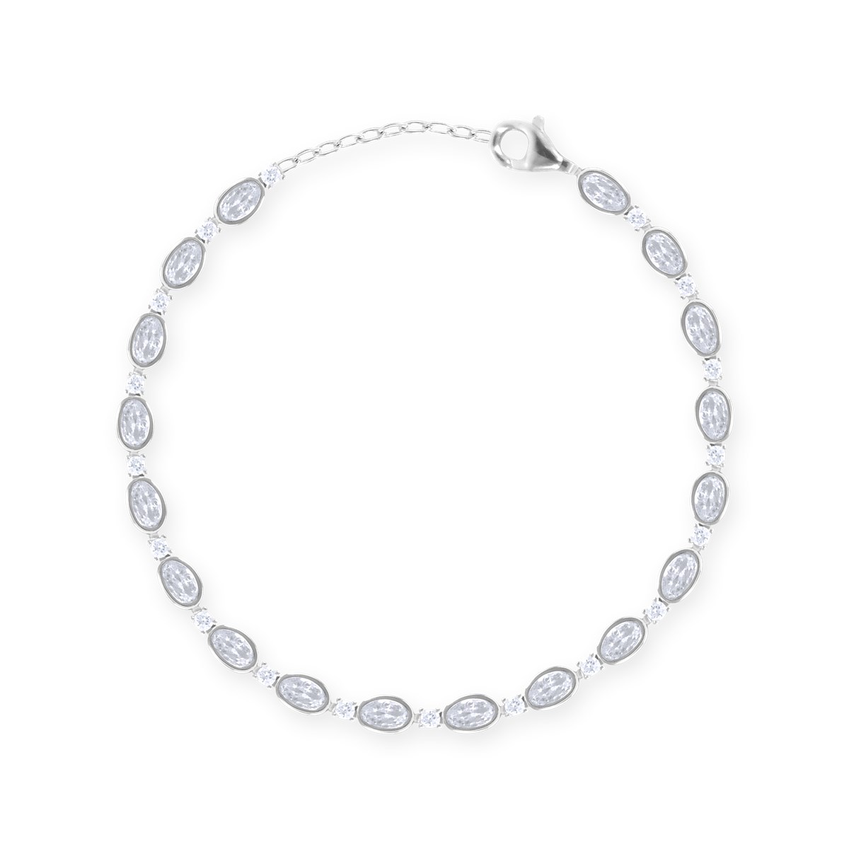 Bracelet en argent 925 rhodié avec oxydes de zirconium