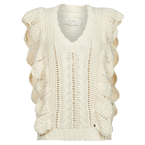Cream - ANNOLINA KNIT SLOPOVER - Blanc