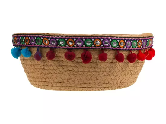 Panier marron en corde tressée d29x11h