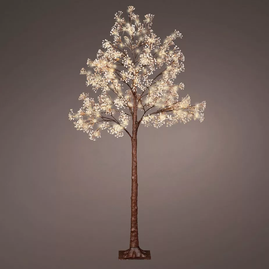 Arbre lumineux 180 LED (H180 cm) Gypsophile givré Blanc chaud