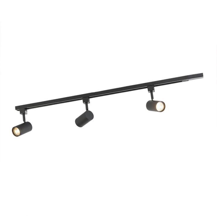 Smart railsysteem zwart incl. 3 WiFi GU10 1-fase - Iconic Jeana