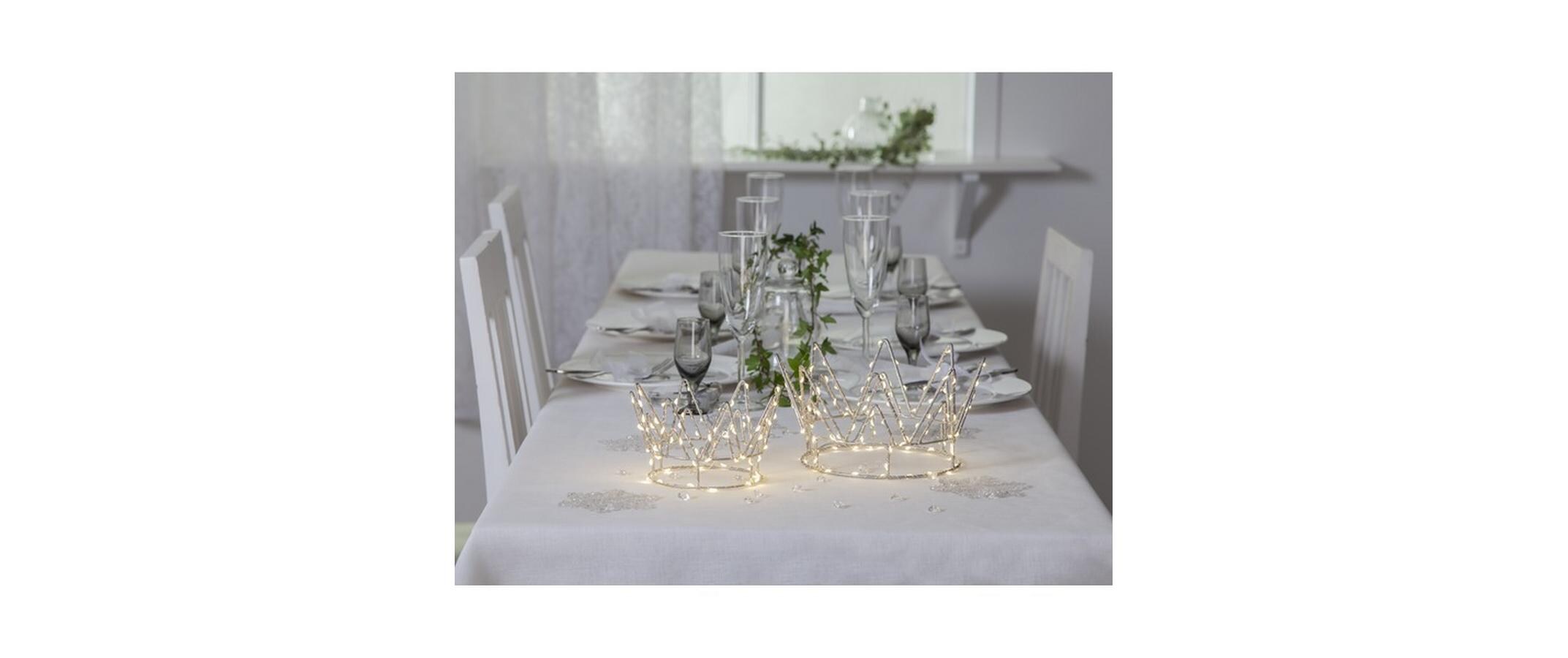 Crown, 70 LED, SilberLED Tischdekoration