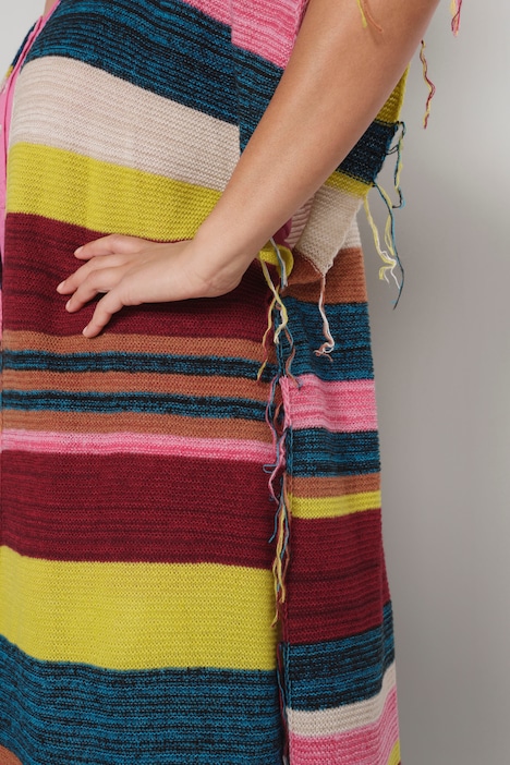 Poncho, oversized, Fransen