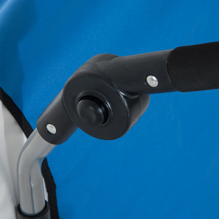 HOMCOM Kinderanhänger mit Staufach blau, weiß