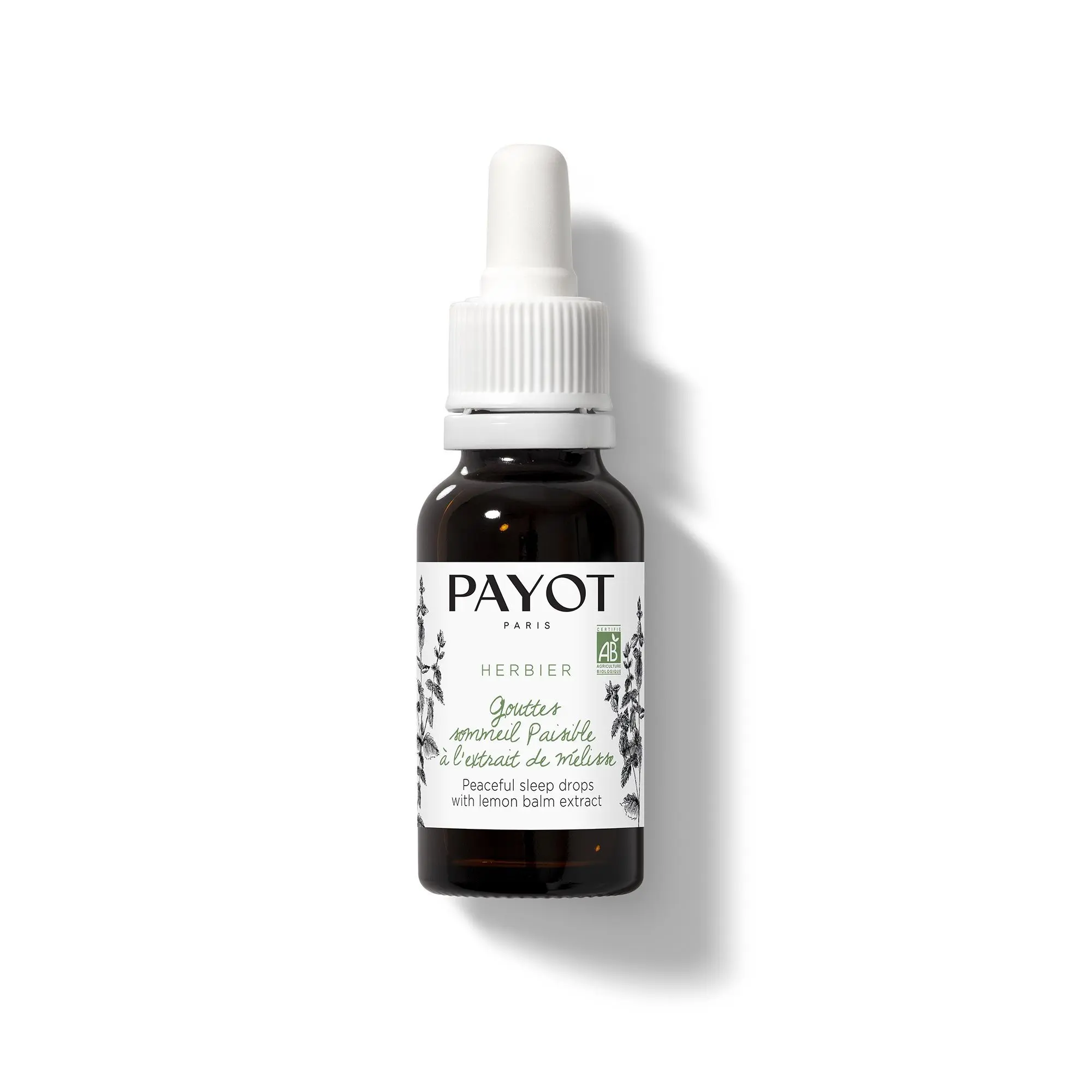 Payot - Gouttes Sommeil Paisible Complément Alimentaire - Extrait de Mélisse 15ml - Cure de 30 jours - Complément alimentaire
