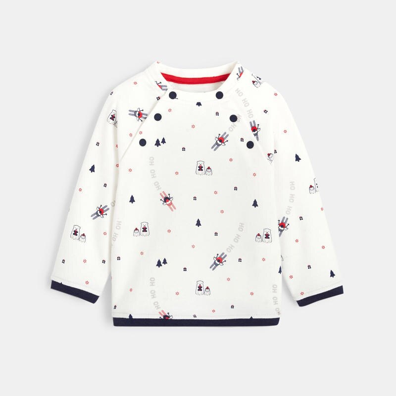 Sweat molleton noël motif animaux bébé garçon Gris ou noir