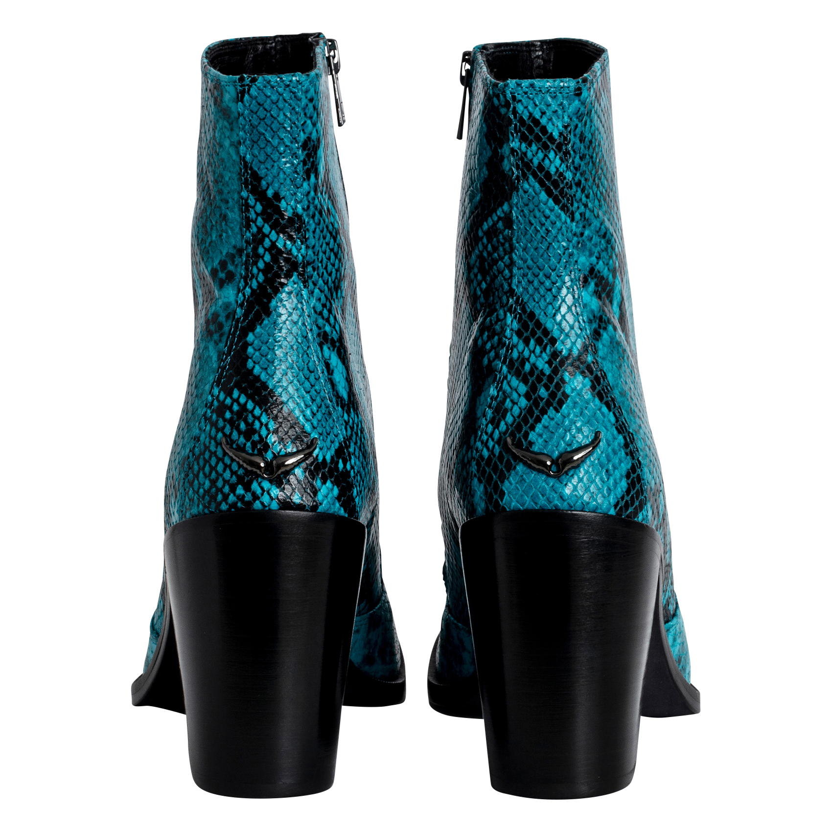 PREISER - Bottines en cuir effet python | Bleu
