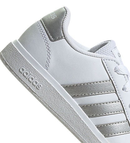 adidas Performance Sko -  Grønd Court 2.0 K - Hvid/Sølver