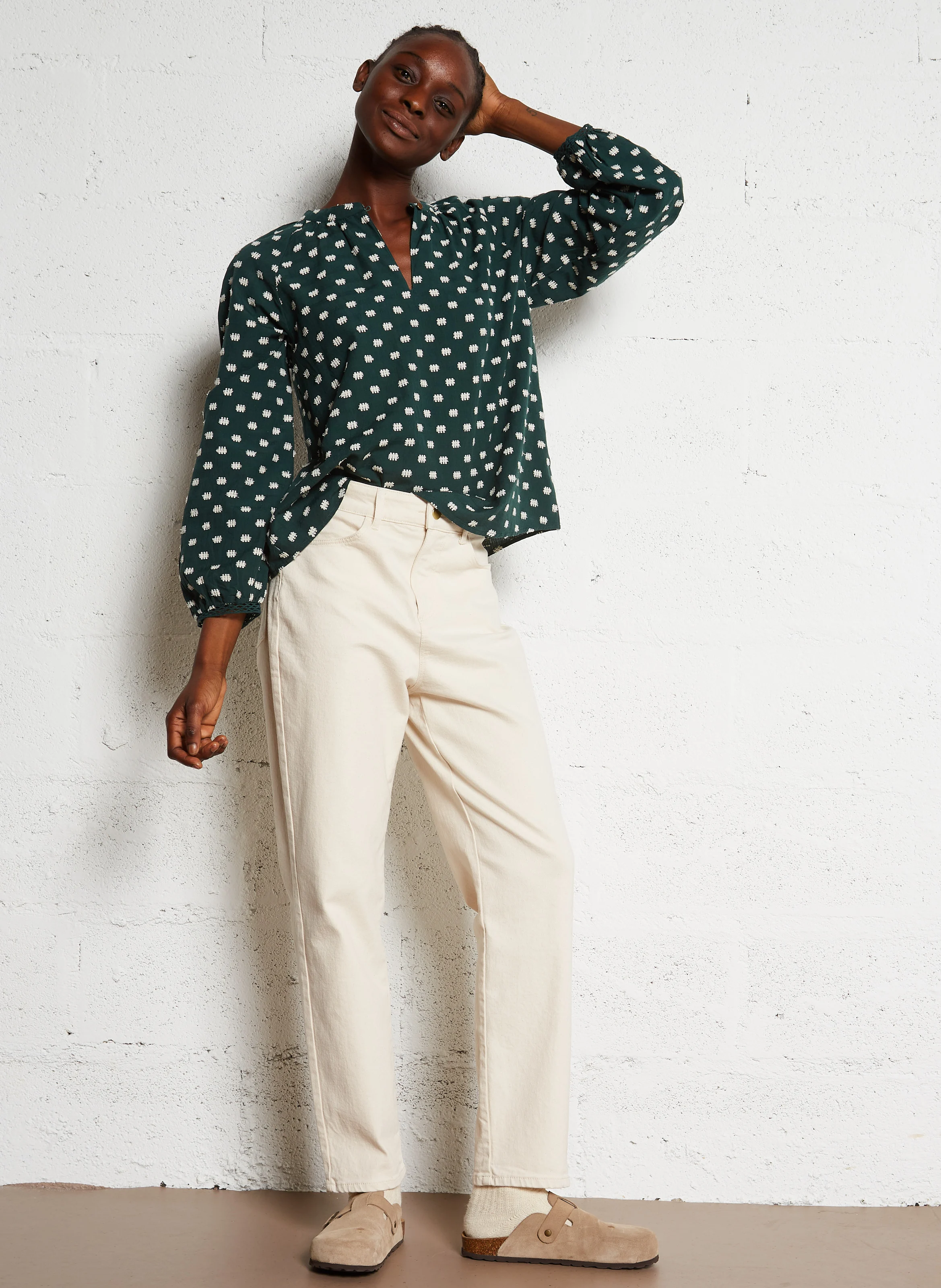 Jean droit taille haute | Blanc