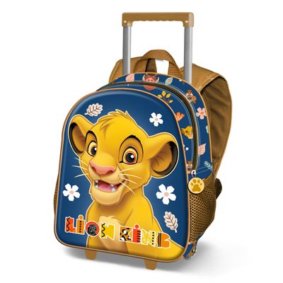 Le roi lion Little face - Sac à dos à roulettes 3D - 1 compartiment - Karactermania