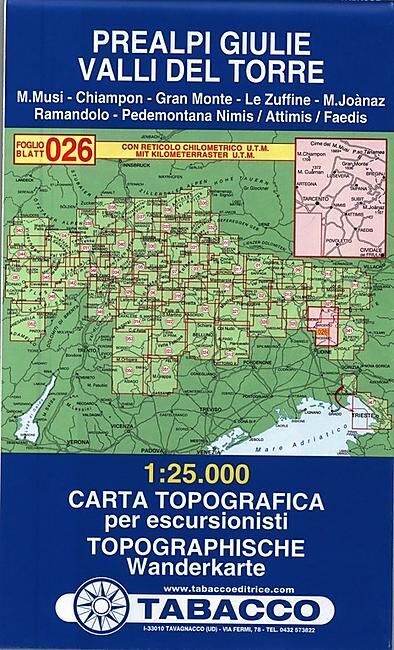 TABACCO - 26 PREALPI GIULIE VALLI DEL TORRE 1 25 000