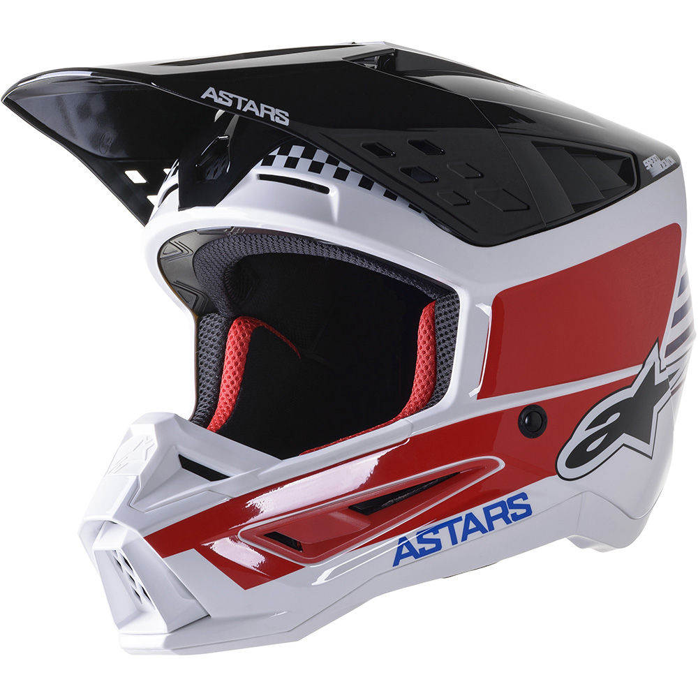 Alpinestars - Casque S-M5 Speed Blanc / Bleu / Rouge / Noir