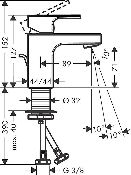 Mitigeur de lavabo 70 Hansgrohe Vernis Shape chromé