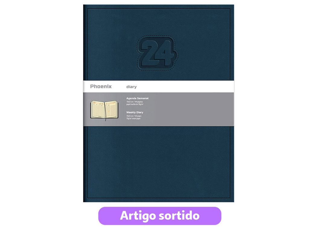 AGENDA SEMANAL 2024 19X25CM CORES SORTIDAS