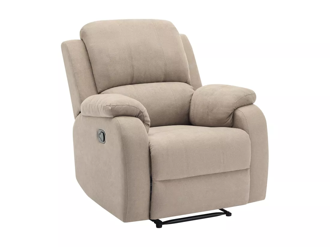Canapé 3 places, 2 places et fauteuil relax en microfibre taupe BRODY