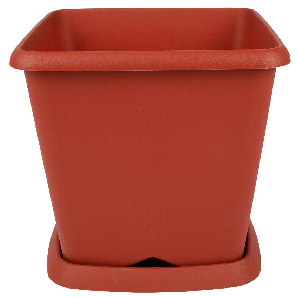 Pot de jardin carré Chorus rouge 24,2 L