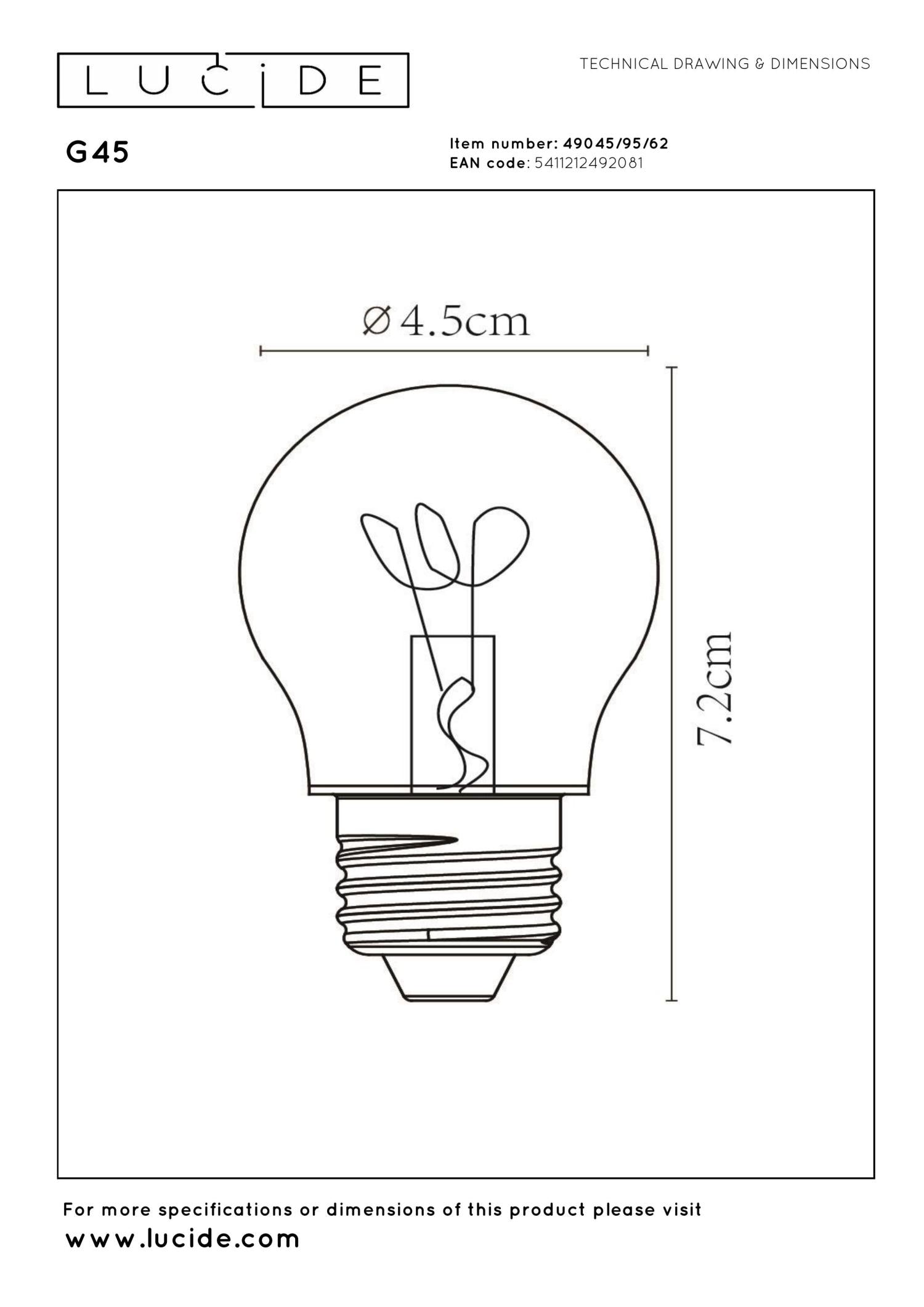Lucide G45 Filament lamp - Amber