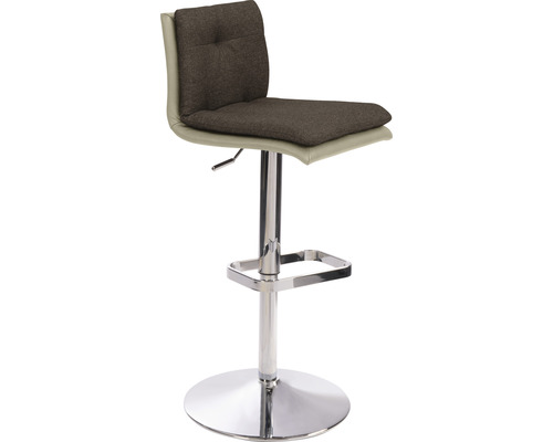 Barkruk Mayer Zitmeubelen 1211 44 x 47 x 80 cm Staal chroom/taupe + chocoladebruin