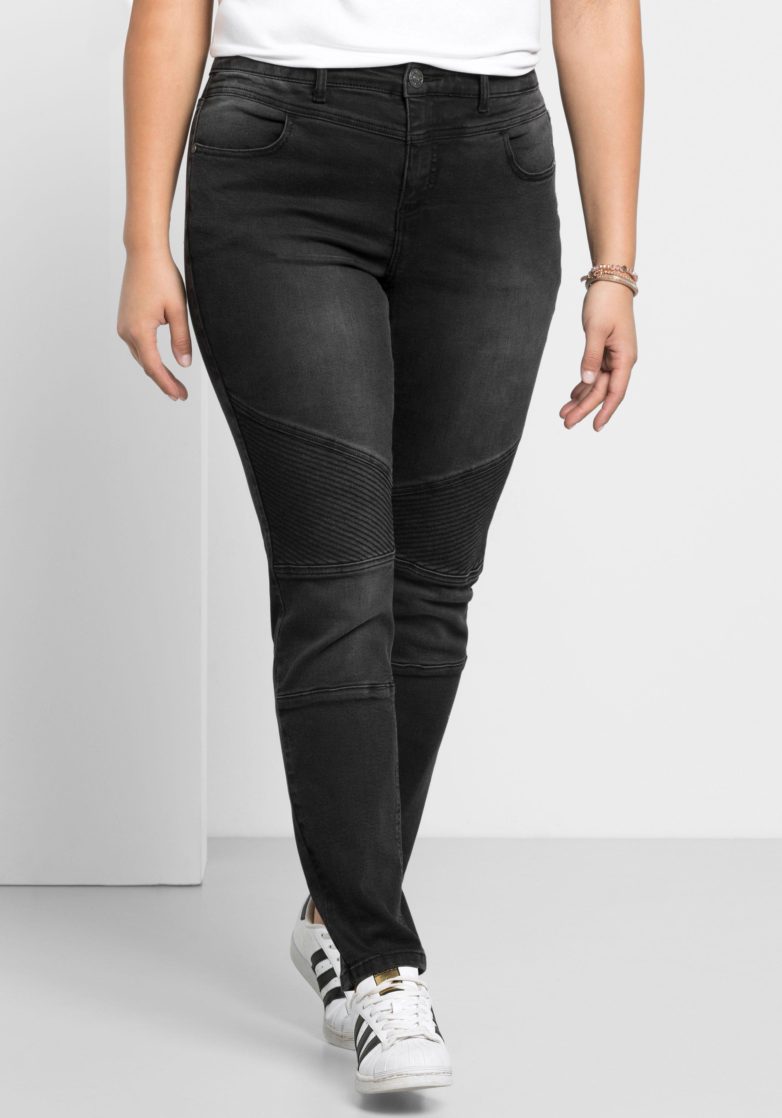 Skinny Power-Stretch-Jeans im Biker-Look