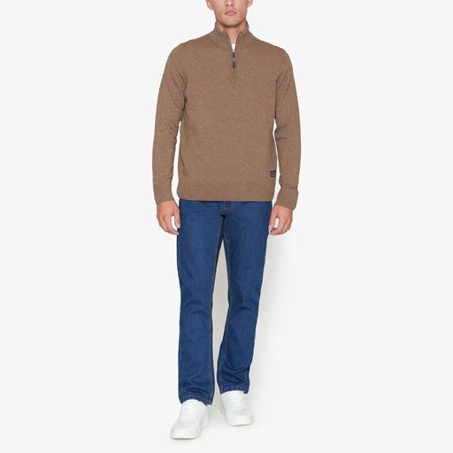 Signal Sirobert Half Zip Striktrøje, Brown Sugar Melange, S