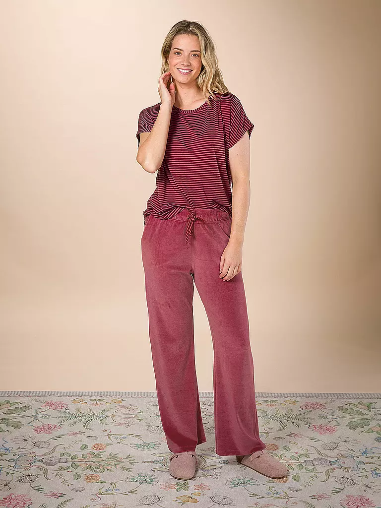 PIP STUDIO Loungehose VELVET BRITTA beere