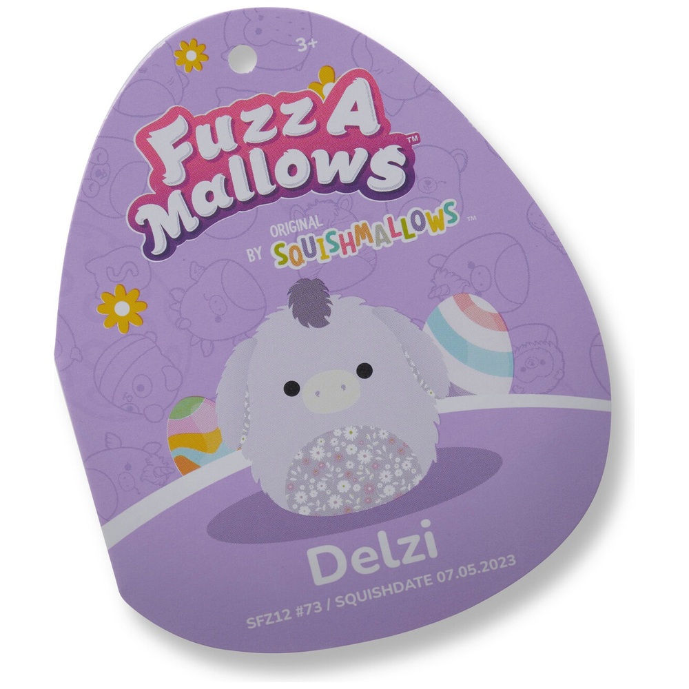 Original Squishmallows 30cm Fuzz-A-Mallows Delzi der lila Esel Plüschtier