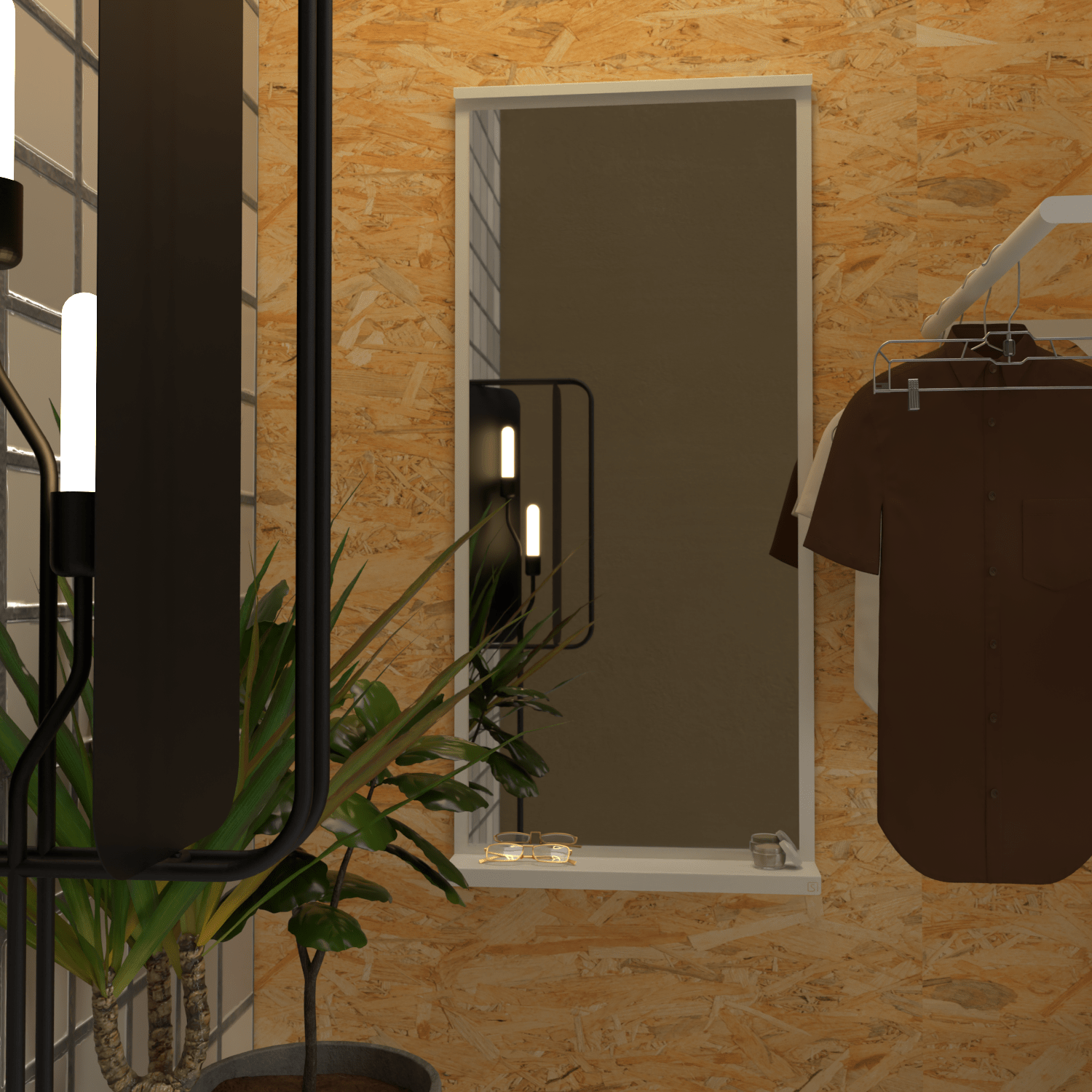 Steellish spiegel Murano XL Bruin