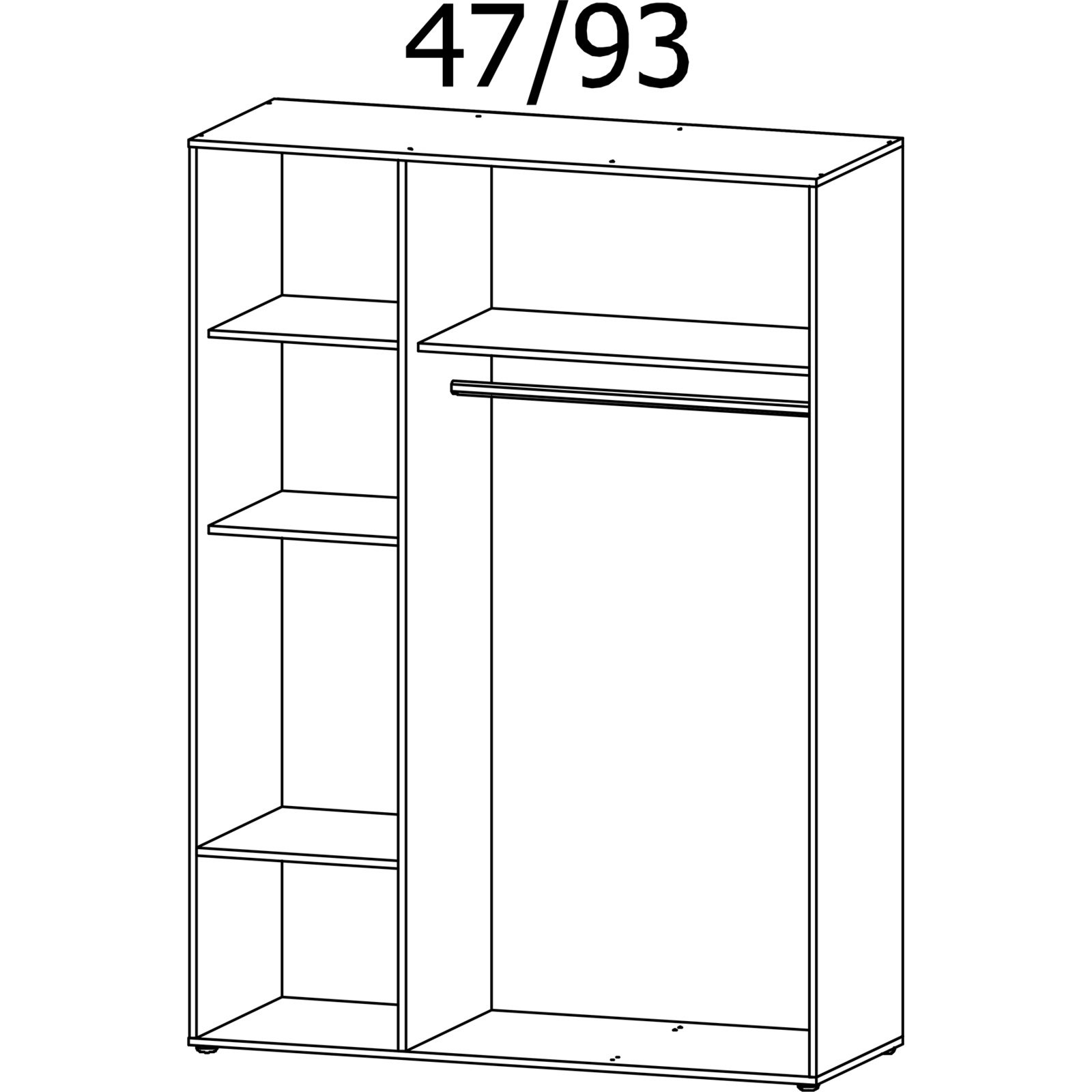 Drehtürenschrank Voyager Dekor 140 x 194 x 53 cm grau met. / Artisan
