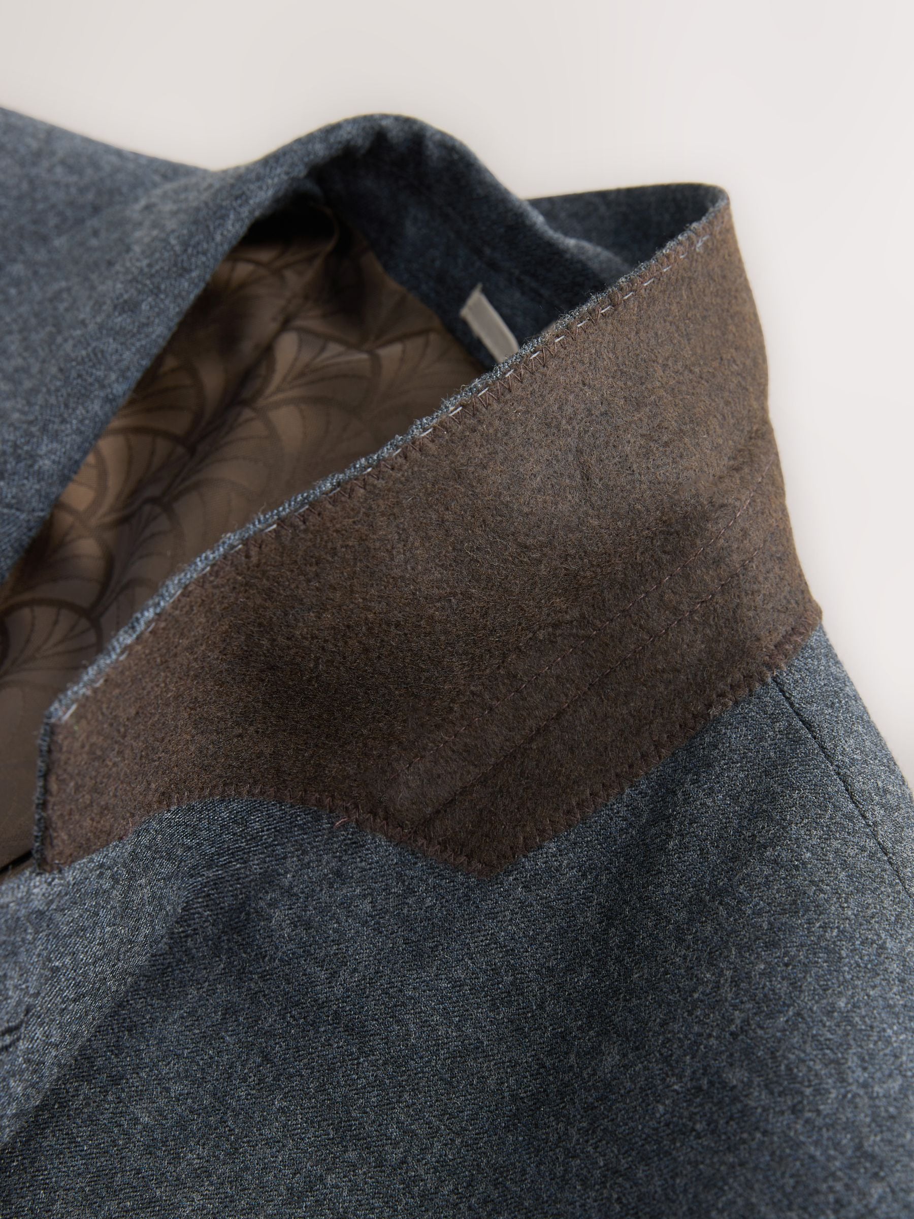 Blauw - Tailored Fit Merino Wool Blend Suit Jacket
