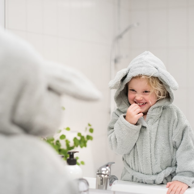 Badekåpe Rabbit, GOTS, Str. 86/92, Grå, Summerville Organic