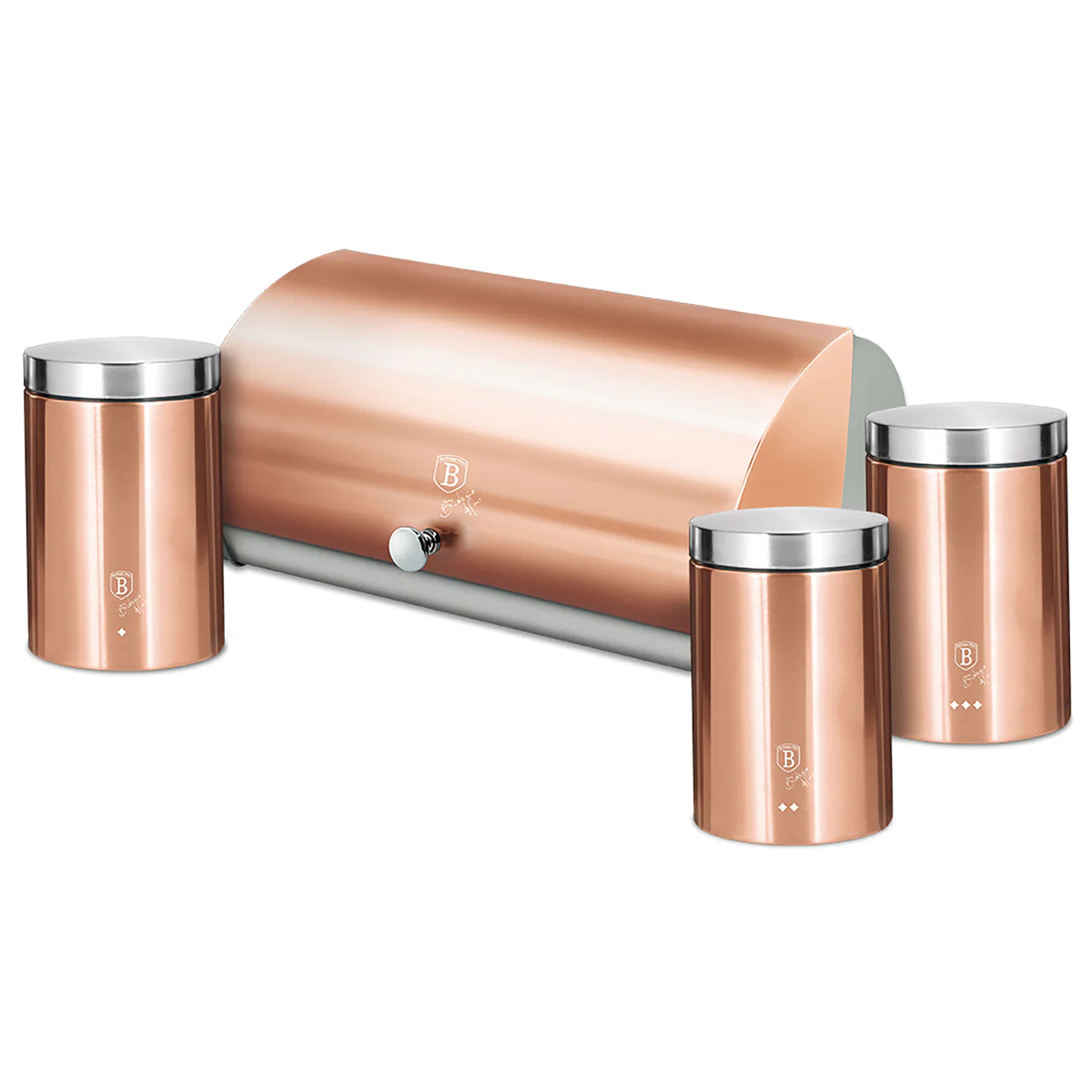 Ensemble Boîte à Pain + 3 Boîtes de Cuisine, Rangement, Acier Inoxydab