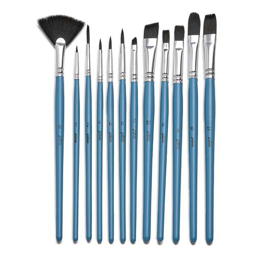pébéo Aquarellpinsel 12er-Set, Feehaar-Synthetikfasern