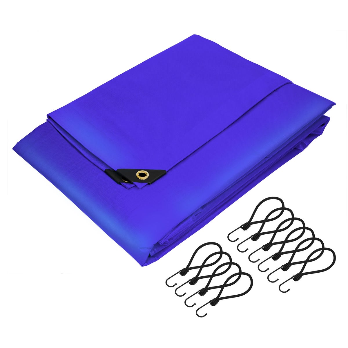 ECD Germany Premium Tarpaulin, Geweven zeildoek met ringen, 4x3m 12m², 650g/m², Blauw, PVC, Waterdicht, Scheurvast, 10 Haken, Vrachtwagenzeil, Bootzeil, Tuinzeil, Houten zeil, Beschermhoes voor tuinmeubelen, Zwembad, Auto