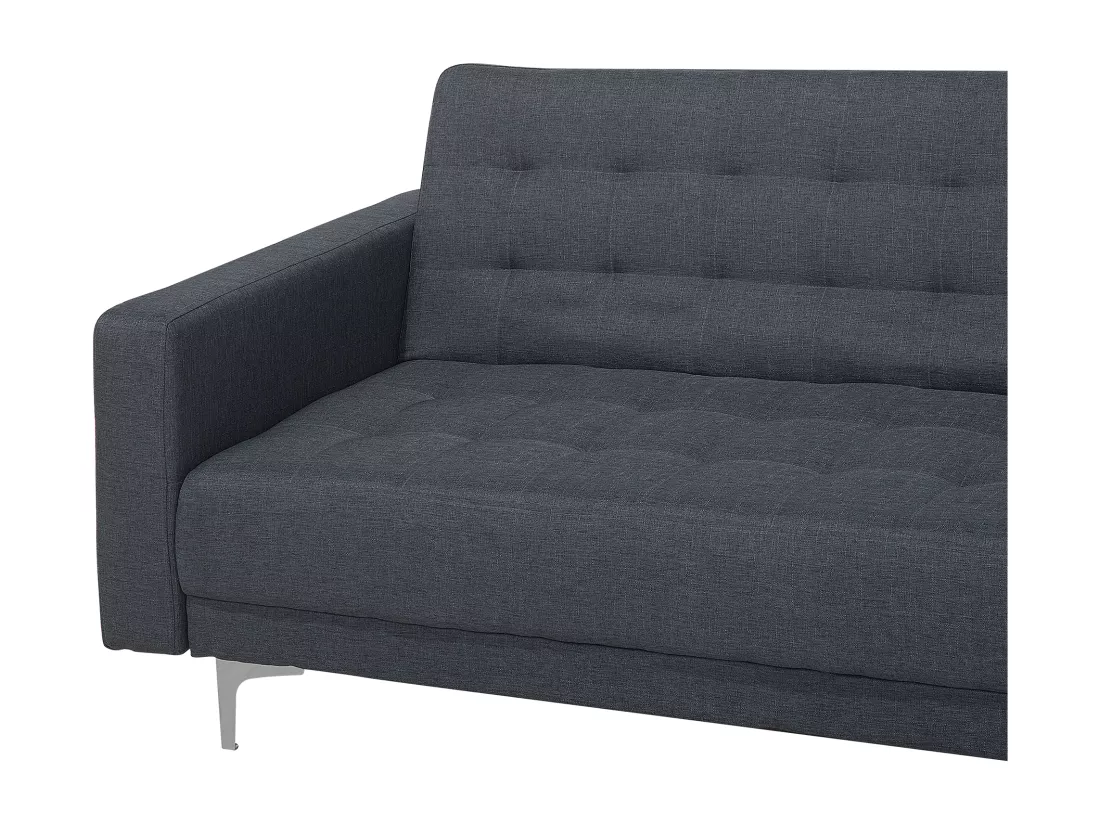 Canapé Angle à droite en Tissu Gris Foncé 4 Places Dossier Réglable Chic Aberdeen