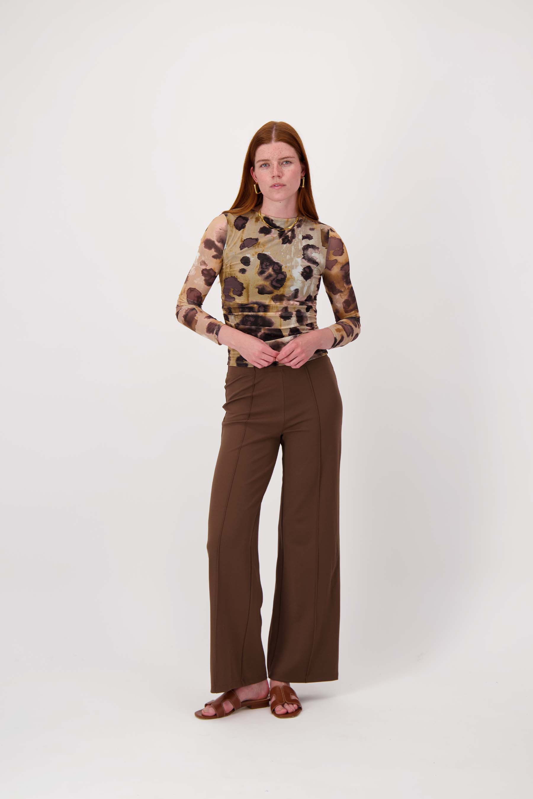 stretch broek met naad