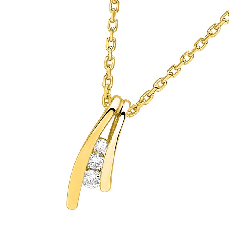 Collier Femme - Or 18 Carats - Diamant 0,05 Carats - Longueur : 42 cm