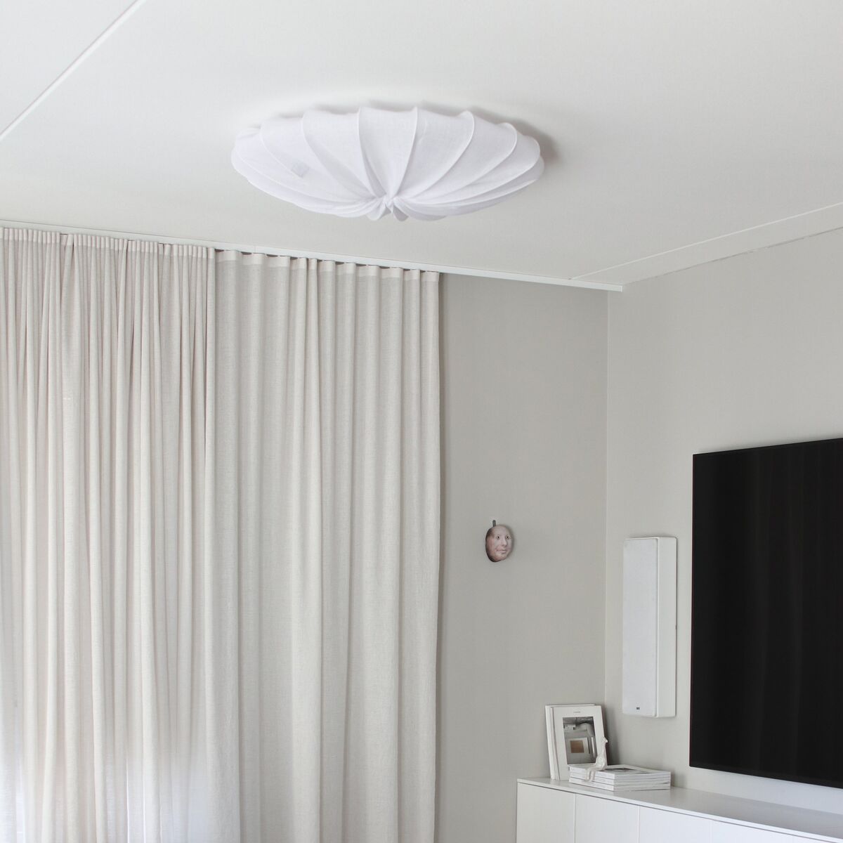 Anna plafond, 80 cm, lin, hvit