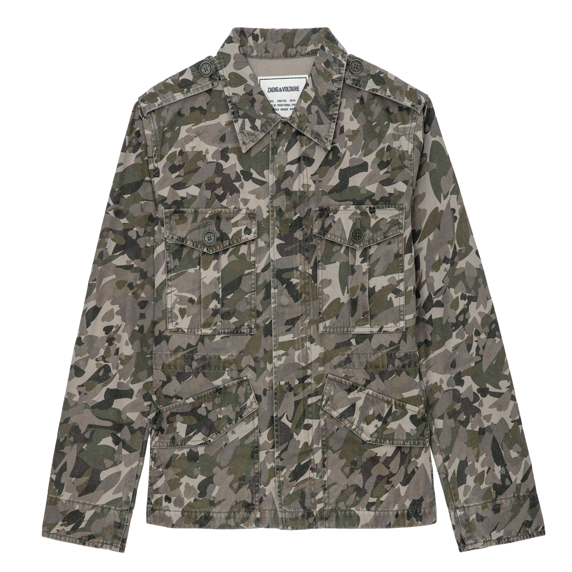 KRISA - Parka en coton bio imprimé | Vert