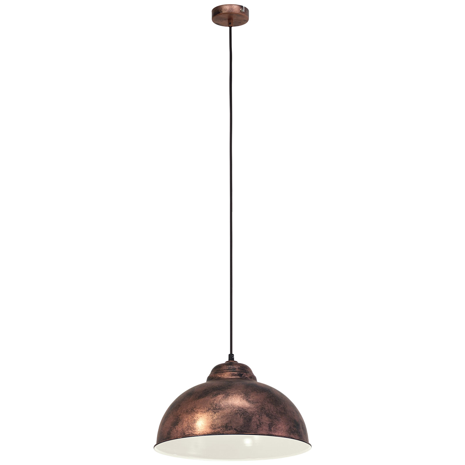 Pendelleuchte - kupfer antik - weiß - 110 cm