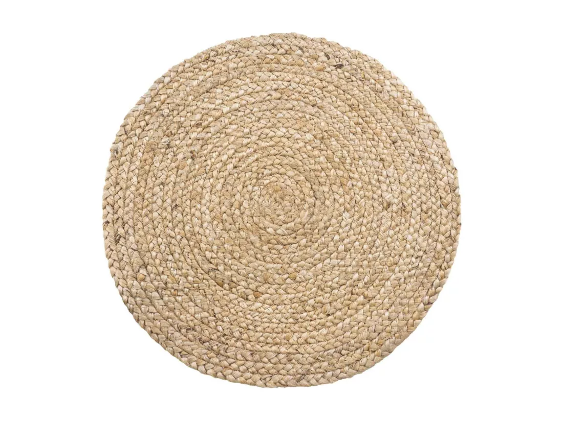 4 sets de table en jute tressée Ø 38 cm