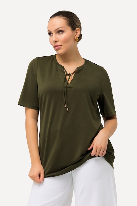 Sweatshirt, Tunika-Ausschnitt, Halbarm, Modalmix