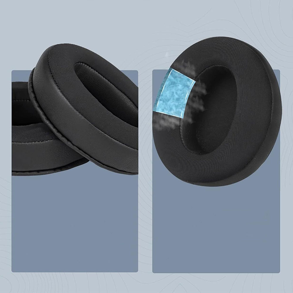 (2er Set) Sennheiser HD4.50BT / HD4.50 / HD4.50BTNC / HD 458BT / HD450 Kopfhörer kühlende Ersatz Ohr Polster Kissen - Schwarz