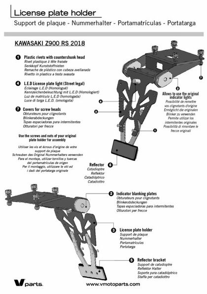 Support de plaque Bihr court noir