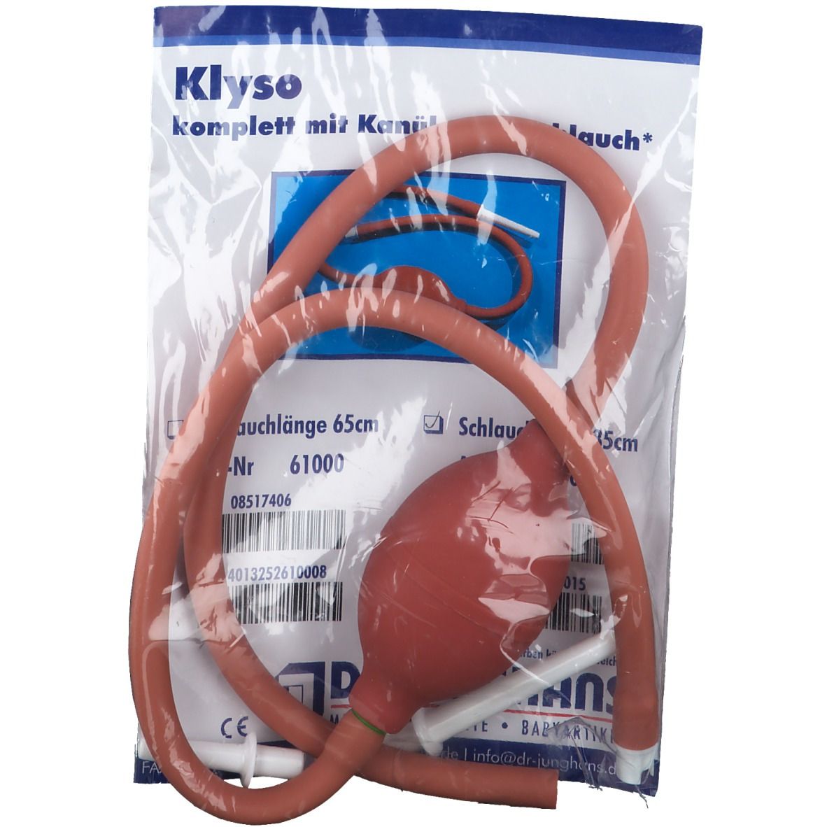 Klyso komplett mit 85 cm Schlauch und Kanüle