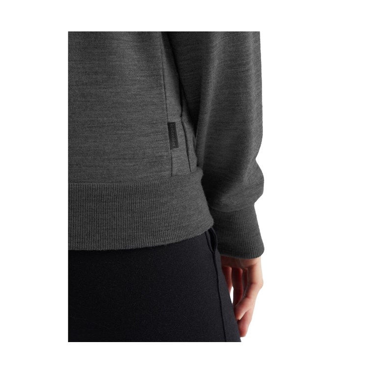 Icebreaker Helliers Terry LS Zip Hoodie Women Gritstone Heather