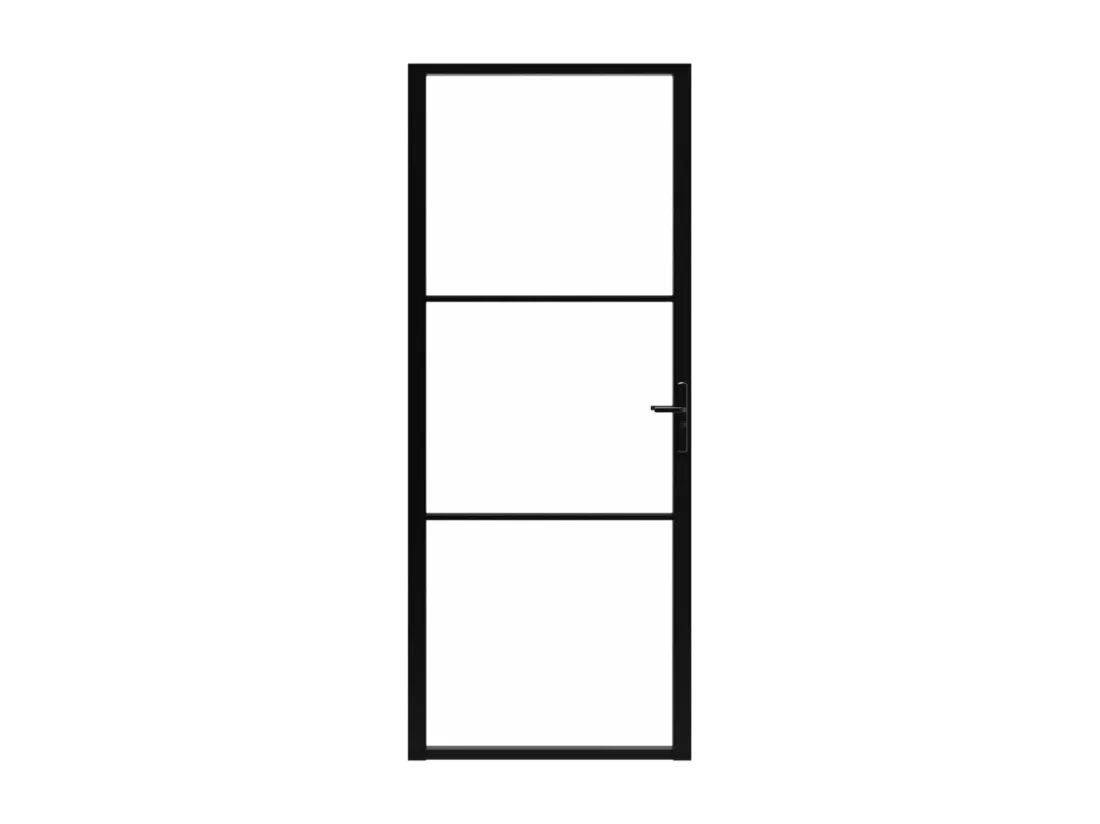 Porte intérieure Verre ESG et aluminium 93x201,5 cm Noir