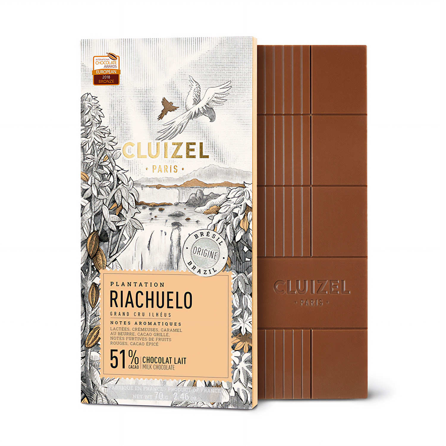 Tablette de chocolat de plantation - Riachuelo Lait 51%