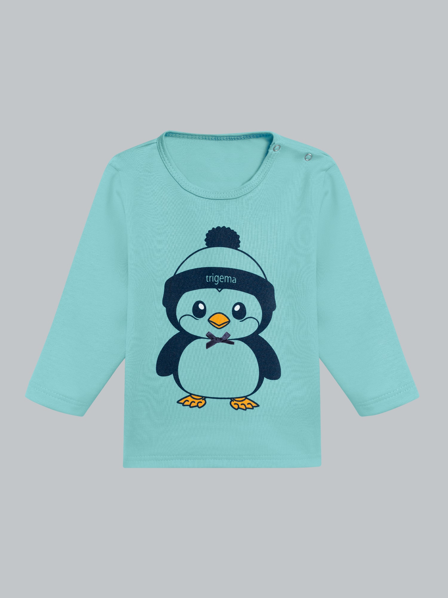 Langarmshirt mit süßem Pinguin-Print Gletscher