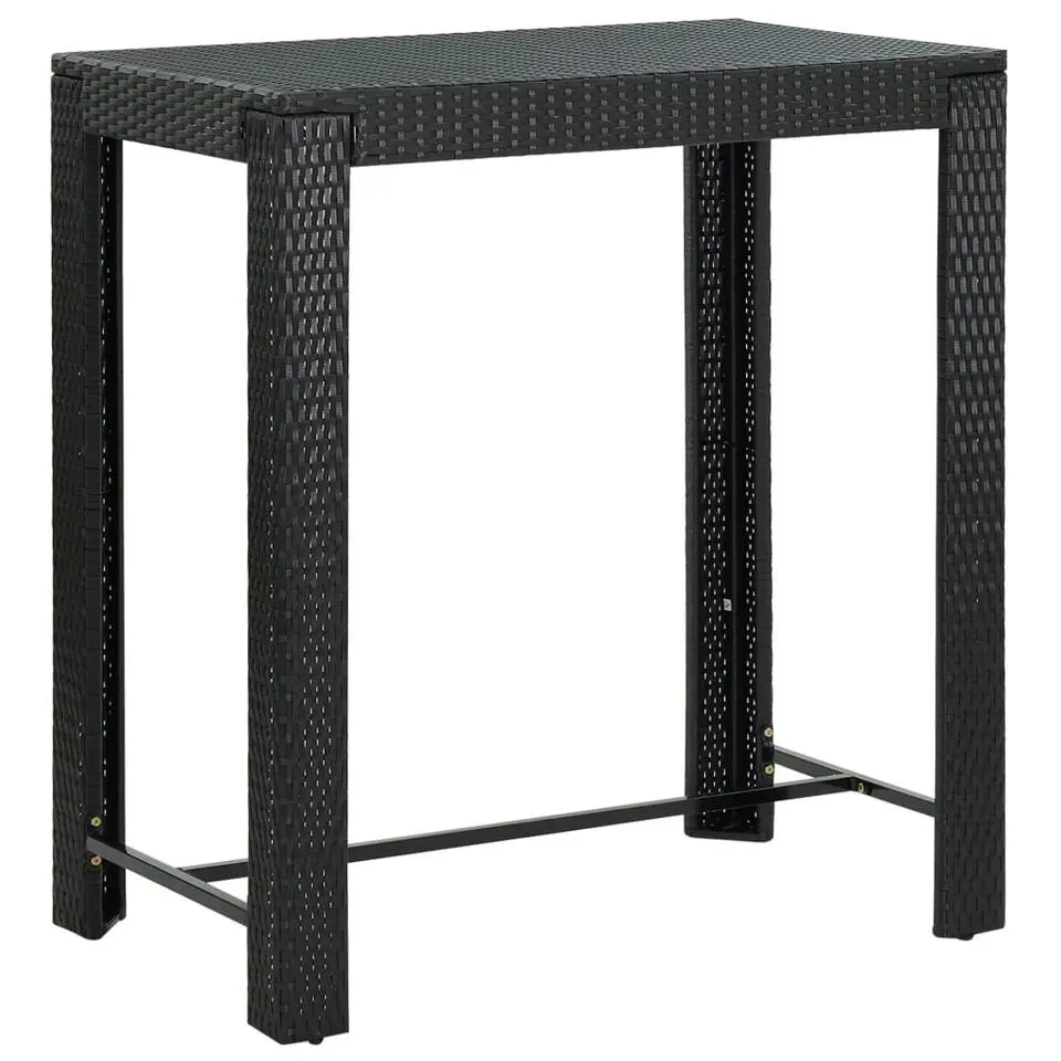 vidaXL - Tuinset - Zwart - Poly rattan