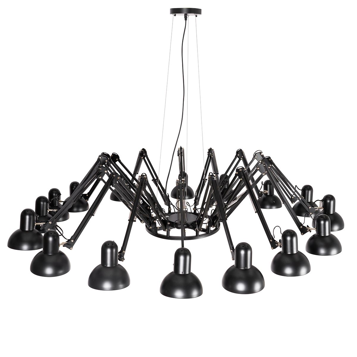 Smart hanglamp zwart 16-lichts verstelbaar incl. 16 Wifi A60 - Hobby Spinne